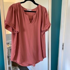 Coral blouse